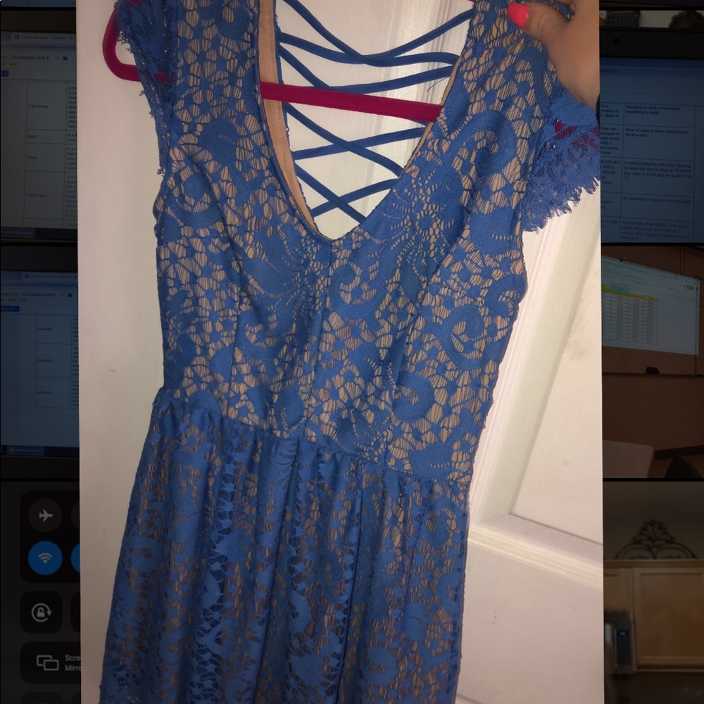 Blue lace dress